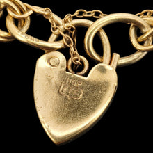 Load image into Gallery viewer, A yellow gold heart padlock stamped HGP EFC