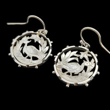 Load image into Gallery viewer, Victorian Silver Wading Bird Cut-Out Earrings side