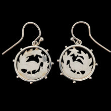 Load image into Gallery viewer, Victorian Silver Wading Bird Cut-Out Earrings backs