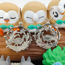 Load image into Gallery viewer, Victorian Silver Wading Bird Cut-Out Earrings with Rowlets