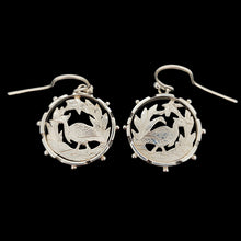 Load image into Gallery viewer, Victorian Silver Wading Bird Cut-Out Earrings front