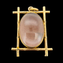 Load image into Gallery viewer, Large Antique Goldstone and Rock Crystal Locket rock crystal side