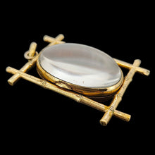 Load image into Gallery viewer, Large Antique Goldstone and Rock Crystal Locket side view