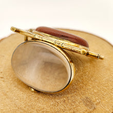 Load image into Gallery viewer, Large Antique Goldstone and Rock Crystal Locket open