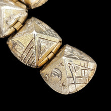 Load image into Gallery viewer, A folding masonic cross ball fob pendant in yellow gold and silver