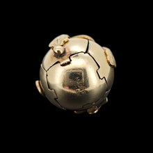 Load image into Gallery viewer, A folding masonic cross ball fob pendant in yellow gold and silver