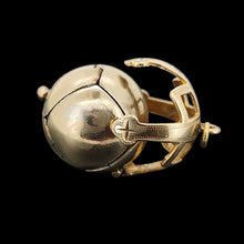 Load image into Gallery viewer, A folding masonic cross ball fob pendant in yellow gold and silver