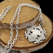 Load image into Gallery viewer, Antique Sterling Silver Fob Medal with 19.5" Chain