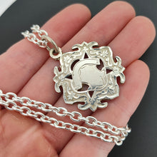 Load image into Gallery viewer, Antique Sterling Silver Fob Medal with 19.5" Chain