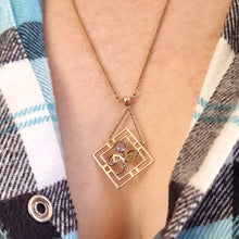 Load image into Gallery viewer, Antique 9ct Gold Amethyst Pendant Drop Necklace