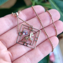 Load image into Gallery viewer, Antique 9ct Gold Amethyst Pendant Drop Necklace
