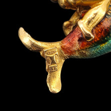 Load image into Gallery viewer, A close-up of Italian marks on an 18ct yellow gold fish tail pendant