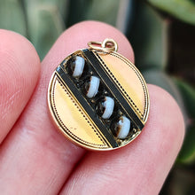 Load image into Gallery viewer, Antique 15ct Gold Banded Agate Pendant in hand