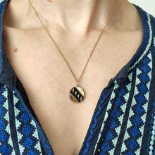 Load image into Gallery viewer, Antique 15ct Gold Banded Agate Pendant modelled with chain