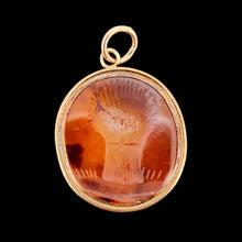 Load image into Gallery viewer, An oval carnelian intaglio pendant displaying a wheatsheaf