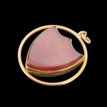 Load image into Gallery viewer, Art Deco 9ct Gold Carnelian Shield Pendant side