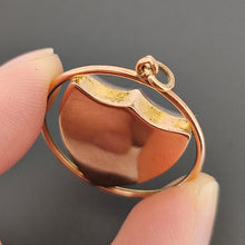 Load image into Gallery viewer, Art Deco 9ct Gold Carnelian Shield Pendant top-down view