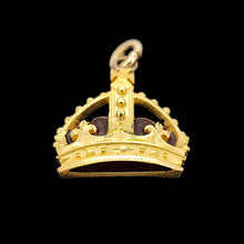 Load image into Gallery viewer, Antique/Vintage 9ct Yellow Gold Enamel Crown Pendant front