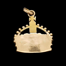 Load image into Gallery viewer, Antique/Vintage 9ct Yellow Gold Enamel Crown Pendant back