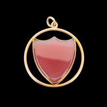 Load image into Gallery viewer, Art Deco 9ct Gold Carnelian Shield Pendant | Hallmarked Chester 1920 front