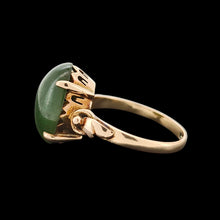 Load image into Gallery viewer, Vintage 14k Gold Nephrite Jade Solitaire Ring