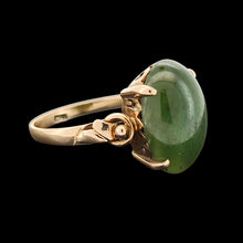 Load image into Gallery viewer, Vintage 14k Gold Nephrite Jade Solitaire Ring