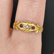 Load image into Gallery viewer, Edwardian 15ct Gold Ruby and Diamond Ring | Hallmarked Chester 1902