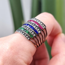 Load image into Gallery viewer, Antique/Vintage Gold, Silver and Paste Multi-Band Ring