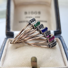 Load image into Gallery viewer, Antique/Vintage Gold, Silver and Paste Multi-Band Ring