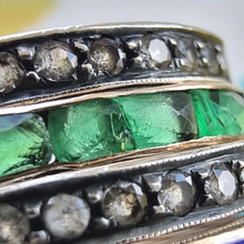 Load image into Gallery viewer, Antique/Vintage Gold, Silver and Paste Multi-Band Ring