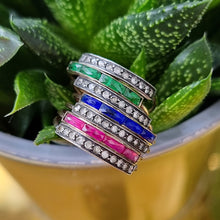 Load image into Gallery viewer, Antique/Vintage Gold, Silver and Paste Multi-Band Ring