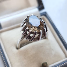 Load image into Gallery viewer, Vintage Sterling Silver Smokey Quartz Twist Ring in box