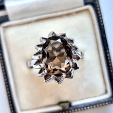 Load image into Gallery viewer, Vintage Sterling Silver Smokey Quartz Twist Ring in box