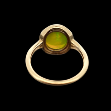 Load image into Gallery viewer, Vintage 9ct Gold Yellow-Green Opal Ring back