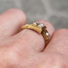 Load image into Gallery viewer, Victorian 18ct Gold Diamond, Coral and Pearl Ring modelled