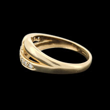 Load image into Gallery viewer, Vintage 9ct Yellow Gold Brilliant Cut Diamond Crossover Ring