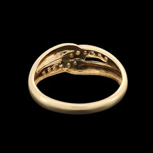 Load image into Gallery viewer, Vintage 9ct Yellow Gold Brilliant Cut Diamond Crossover Ring