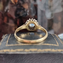 Load image into Gallery viewer, Vintage 18ct Gold Moonstone and Diamond Cluster Ring back