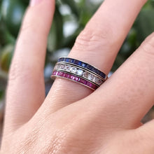 Load image into Gallery viewer, Art Deco Silver Night and Day Paste Ring modelled