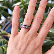 Load image into Gallery viewer, Art Deco Silver Night and Day Paste Ring modelled