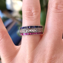 Load image into Gallery viewer, Art Deco Silver Night and Day Paste Ring modelled