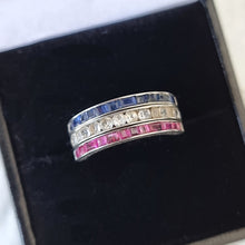 Load image into Gallery viewer, Art Deco Silver Night and Day Paste Ring in box