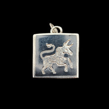 Load image into Gallery viewer, Vintage Siam Sterling Silver and Niello Enamel Taurus Zodiac Charm