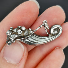 Load image into Gallery viewer, Vintage Solid Sterling Silver Cornucopia Charm Pendant