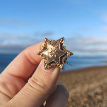 Load image into Gallery viewer, Victorian French 18ct Gold Seed Pearl Star Brooch