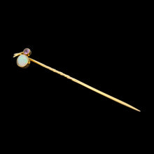 Load image into Gallery viewer, Antique 15ct Gold Opal and Amethyst Stick Pin