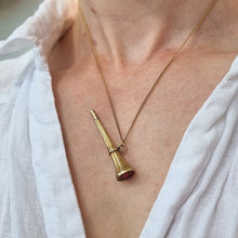 Load image into Gallery viewer, Antique 9ct Gold Cased Watch Winding Key modelled with chain