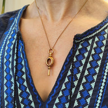 Load image into Gallery viewer, Antique Yellow Metal Watch Key Pendant modelled with chain