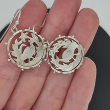 Load and play video in Gallery viewer, Victorian Silver Wading Bird Cut-Out Earrings video