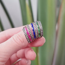 Load and play video in Gallery viewer, Antique/Vintage Gold, Silver and Paste Multi-Band Ring